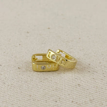 Load image into Gallery viewer, GoldFi - 18k Gold Filled Love CZ Hoop Earrings