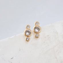 Load image into Gallery viewer, CZ Stacked Cluster Stud Earrings