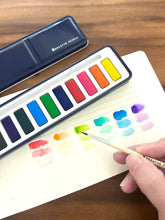 Load image into Gallery viewer, Breathe People - Watercolor Set- 12 Artist Grade Color Tin + Wood Paintbrush
