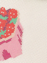 Load image into Gallery viewer, Strawberry Basket Needlepoint Canvas 13 Mesh 3” Design