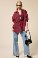 Load image into Gallery viewer, Mimosa - Relaxed Gingham Button Down Shirt: Ocean / L