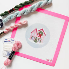 Load image into Gallery viewer, Christmas Houses Ornament Needlepoint Canvas 18 Mesh 4” Design
