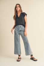Load image into Gallery viewer, MIOU MUSE - MMT1194 BUTTON DOWN CAP SLEEVE SHIRTS: CREAM / S
