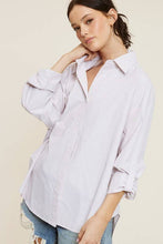 Load image into Gallery viewer, Oversized Striped Long Sleeve Button Down Shirt