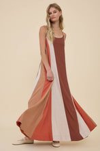 Load image into Gallery viewer, RAISONNEL - Colorblock Flowy Maxi Slip Dress - RD1262: NATURAL MIX / S-M-L (3-2-1)