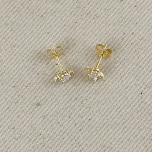 Load image into Gallery viewer, GoldFi - 18k Gold Filled Mini Oval CZ Stud Earrings