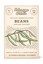 Load image into Gallery viewer, Kentucky Wonder Pole Bean Heirloom Seed Packet