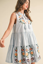 Load image into Gallery viewer, &MERCI - FLORAL EMBROIDERY TIERED MINI DRESS MDR3841: Off White / L