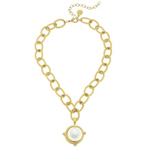 Load image into Gallery viewer, Susan Shaw - Cotton Pearl on Handcast Gold Chain Necklace