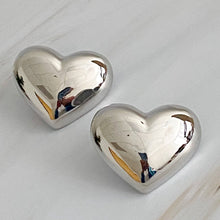 Load image into Gallery viewer, Polish My Heart Stud Earrings: Silver