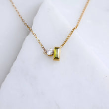 Load image into Gallery viewer, Olive Zircon geometric Necklace - Waterproof