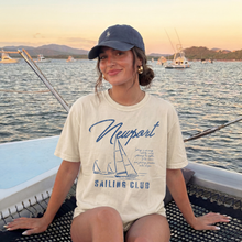 Load image into Gallery viewer, Hey Jude Graphic Tees - Newport Sailing Club Graphic Tee – Coastal Preppy T-Shirt: Chambray / L