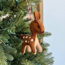 Load image into Gallery viewer, Fawn Deer Felt Wool Christmas Ornament