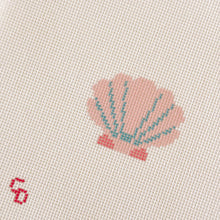 Load image into Gallery viewer, Mini Pink Seashell Stamp Needlepoint Canvas | Hand-Painted 18 Mesh Canvas