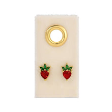 Load image into Gallery viewer, Strawberry Studs on Velvet Tags