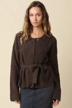 Load image into Gallery viewer, Olivaceous - Maci Belted Knit Jacket: TAUPE / L