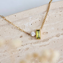 Load image into Gallery viewer, Olive Zircon geometric Necklace - Waterproof