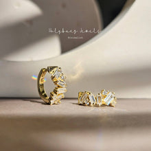 Load image into Gallery viewer, Baguette Huggie Earrings