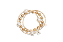 Load image into Gallery viewer, 12mm White Blessing Bracelet with Gold Filled Tubes: S