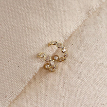 Load image into Gallery viewer, GoldFi - Bezel CZ C- Hoop Earrings: 16mm