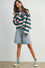 Load image into Gallery viewer, Striped Quarter-Zip Sweatshirt