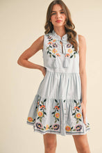 Load image into Gallery viewer, &MERCI - FLORAL EMBROIDERY TIERED MINI DRESS MDR3841: Off White / L