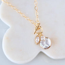 Load image into Gallery viewer, Pearl Coin Toggle Necklace