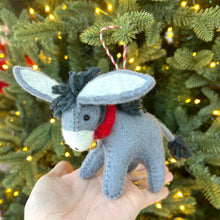 Load image into Gallery viewer, Donkey Felt Wool Christmas Ornament
