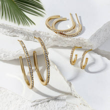 Load image into Gallery viewer, Pave Hoops: Gold / Large
