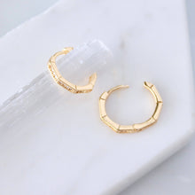 Load image into Gallery viewer, CZ Polygone Huggie Hoop Earrings