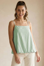 Load image into Gallery viewer, Naked Zebra - Billowy Cami Top With Bubble Hem: Light Brown / L