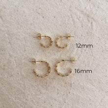 Load image into Gallery viewer, GoldFi - Bezel CZ C- Hoop Earrings: 16mm