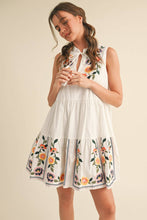 Load image into Gallery viewer, &MERCI - FLORAL EMBROIDERY TIERED MINI DRESS MDR3841: Off White / M