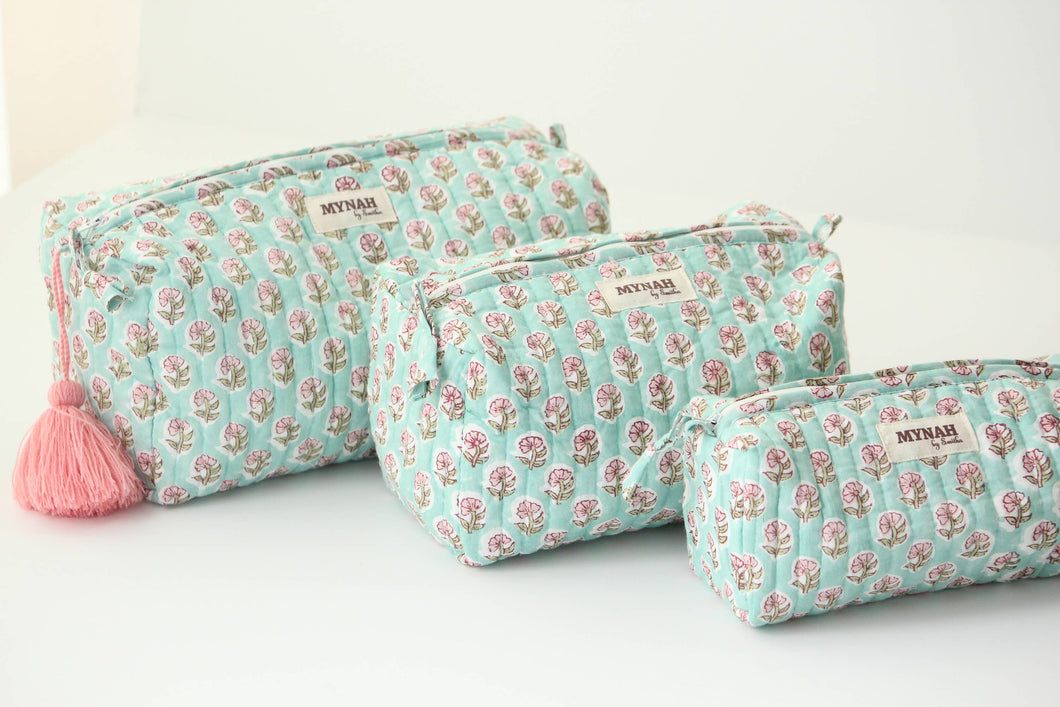 Mint Floral Travel Bag