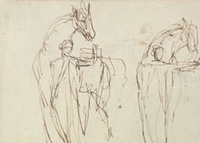 Load image into Gallery viewer, Horse & Man Sketch Antique Print: 8x10