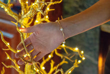 Load image into Gallery viewer, 8mm White Blessing Bracelet with Gold Filled Tubes: L