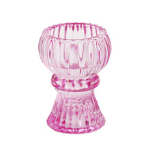 Load image into Gallery viewer, Small Pink Glass Candle Holder - Valentine's Day Gift