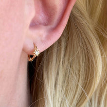 Load image into Gallery viewer, GoldFi - 18k Gold Filled Starburst Mini Clicker Hoop Earrings