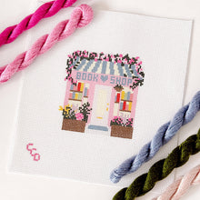 Load image into Gallery viewer, Book Shop Storefront 6” Needlepoint Canvas 13 Mesh