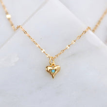 Load image into Gallery viewer, Opal Dainty Heart Necklace