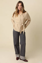 Load image into Gallery viewer, Olivaceous - Maci Belted Knit Jacket: TAUPE / M