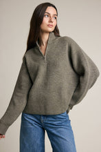 Load image into Gallery viewer, Half Zip Mock Neck Knit Sweater