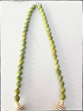 Load image into Gallery viewer, Short Wood African Turquoise Bead Necklace Coconut Green