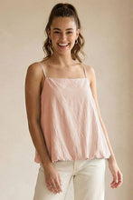 Load image into Gallery viewer, Naked Zebra - Billowy Cami Top With Bubble Hem: Light Brown / L