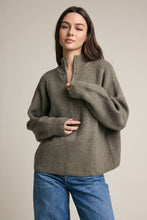 Load image into Gallery viewer, Half Zip Mock Neck Knit Sweater