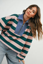 Load image into Gallery viewer, Striped Quarter-Zip Sweatshirt