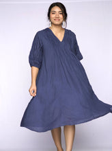 Load image into Gallery viewer, Navy Cotton Gauze Dress