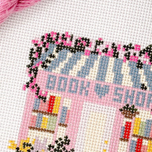 Load image into Gallery viewer, Book Shop Storefront 6” Needlepoint Canvas 13 Mesh