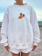 Load image into Gallery viewer, Sunkissed Coconut - White American Flag Dog Mockneck Sweatshirt 100% Cotton: White / Large