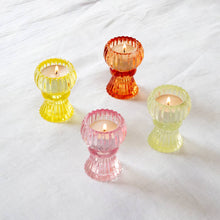 Load image into Gallery viewer, Small Pink Glass Candle Holder - Valentine's Day Gift